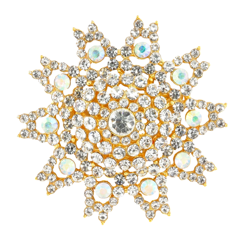 Брошка Сніжинка зі стразами фото №1