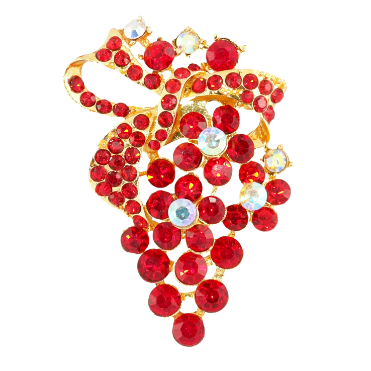 Брошь Цветочная гроздь с красными стразами фото №19 Брошь Цветочная гроздь с красными стразами фото №19