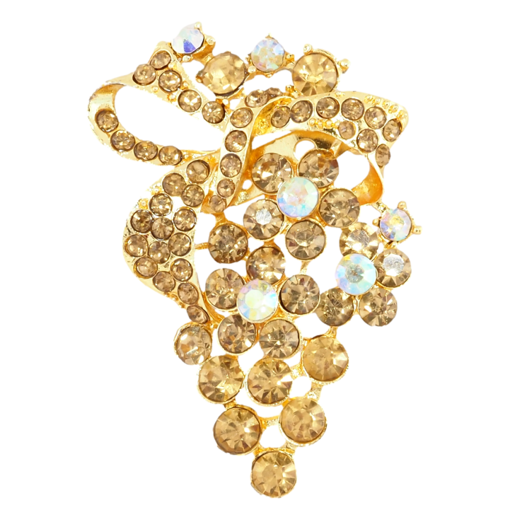 Брошь Цветочная гроздь с золотистыми стразами фото №20 Брошь Цветочная гроздь с золотистыми стразами фото №20