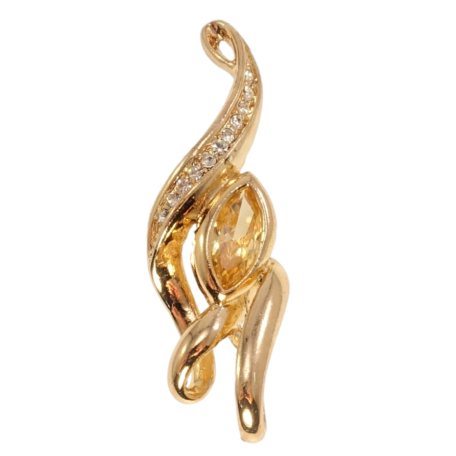 Кулон Fallon Позолота 18K Витончена підвіска з помаранчевим кристалом фото №1