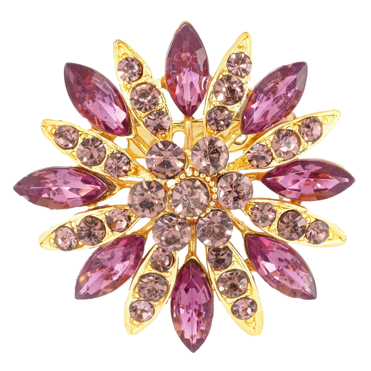 Брошка Квітка з бордовими стразами фото №11 Брошка Квітка з бордовими стразами фото №11