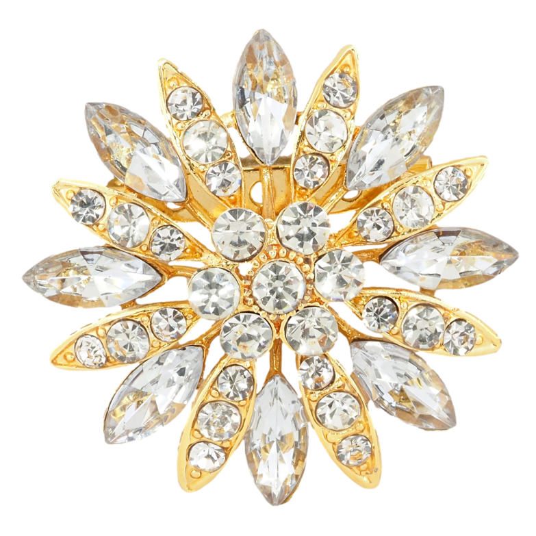 Брошка Квітка зі стразами фото №1 Брошка Квітка зі стразами фото №1