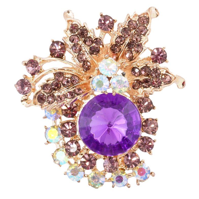 Брошка Композиція з бузковими стразами фото №1 Брошка Композиція з бузковими стразами фото №1