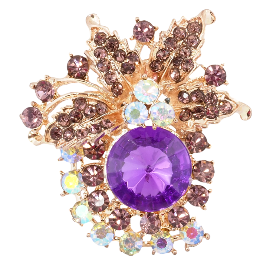 Брошка Композиція з бузковими стразами фото №1 Брошка Композиція з бузковими стразами фото №1