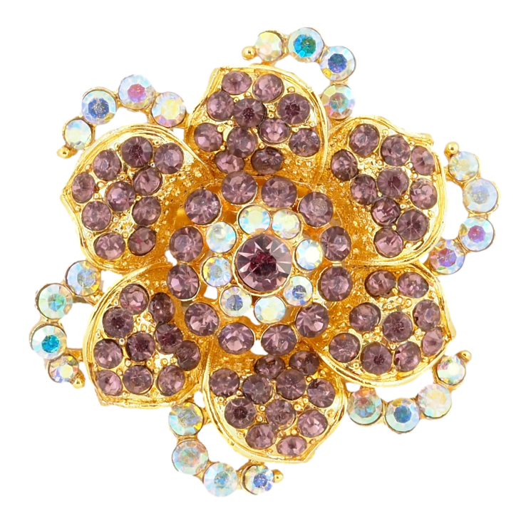 Брошь Цветок с бордовыми стразами фото №24 Брошь Цветок с бордовыми стразами фото №24