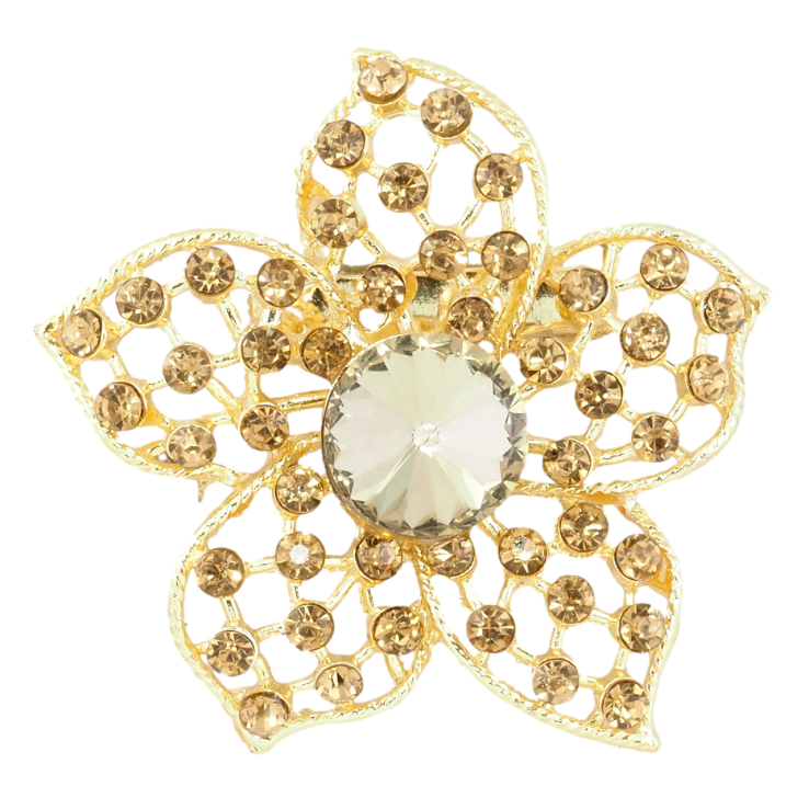 Брошка Квітка з золотистими стразами ІРЖАВА ГОЛКА! фото №13 Брошка Квітка з золотистими стразами ІРЖАВА ГОЛКА! фото №13