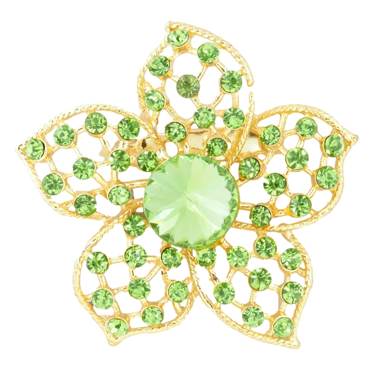 Брошка Квітка з зеленими стразами ІРЖАВА ГОЛКА! фото №10 Брошка Квітка з зеленими стразами ІРЖАВА ГОЛКА! фото №10