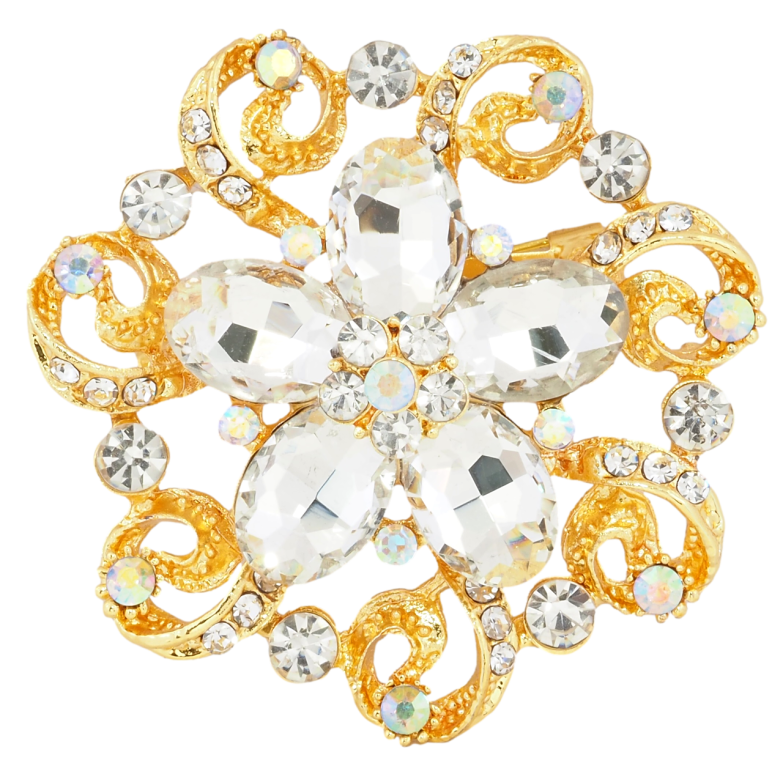 Брошка Квітка зі стразами фото №1