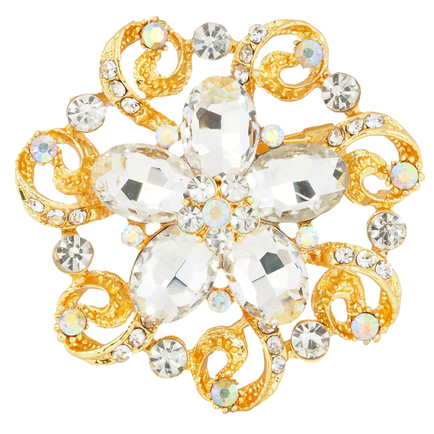 Брошка Квітка зі стразами фото №1