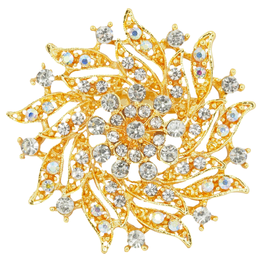 Брошка Квітка зі стразами фото №1 Брошка Квітка зі стразами фото №1