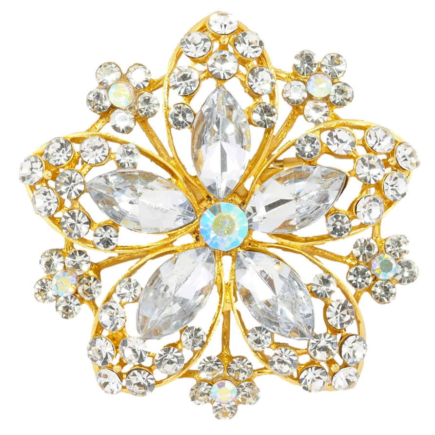 Брошка Квітка зі стразами фото №1 Брошка Квітка зі стразами фото №1