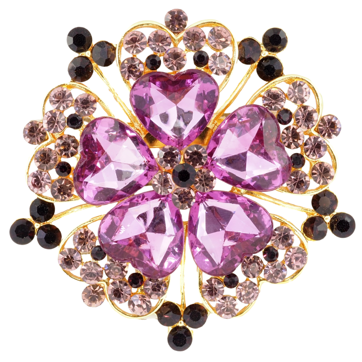 Брошка Квітка з бордовими стразами фото №9 Брошка Квітка з бордовими стразами фото №9