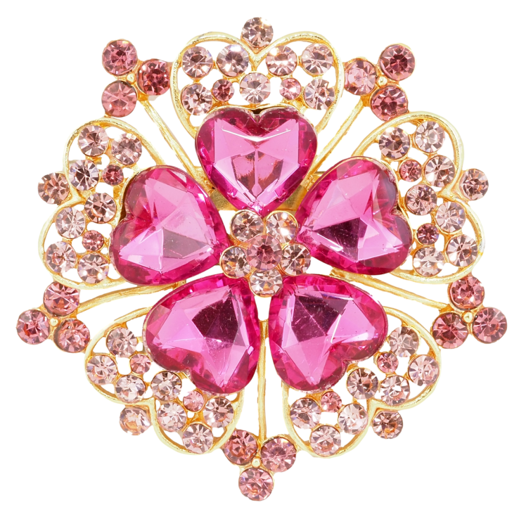 Брошь Цветок с розовыми стразами фото №13 Брошь Цветок с розовыми стразами фото №13