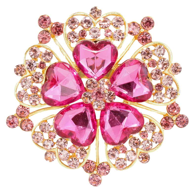 Брошь Цветок с розовыми стразами фото №2 Брошь Цветок с розовыми стразами фото №2