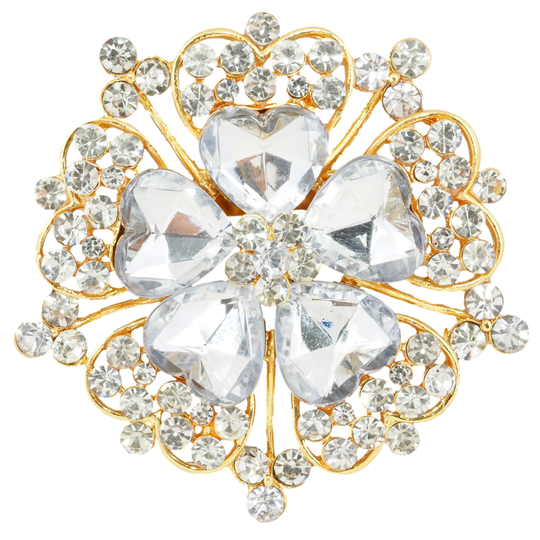 Брошка Квітка зі стразами фото №1 Брошка Квітка зі стразами фото №1