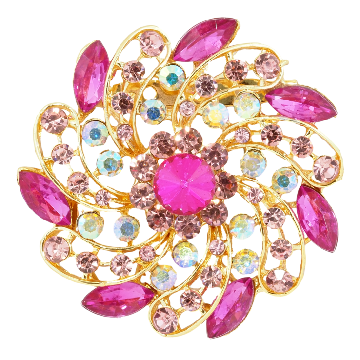 Брошь Цветок с розовыми стразами фото №16 Брошь Цветок с розовыми стразами фото №16