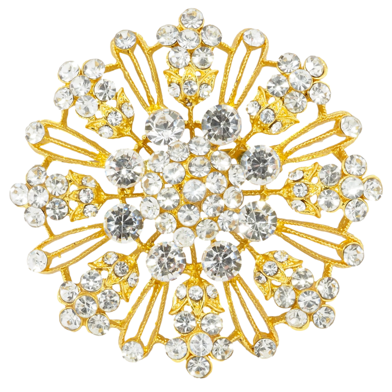 Брошка Квітка зі стразами фото №1 Брошка Квітка зі стразами фото №1