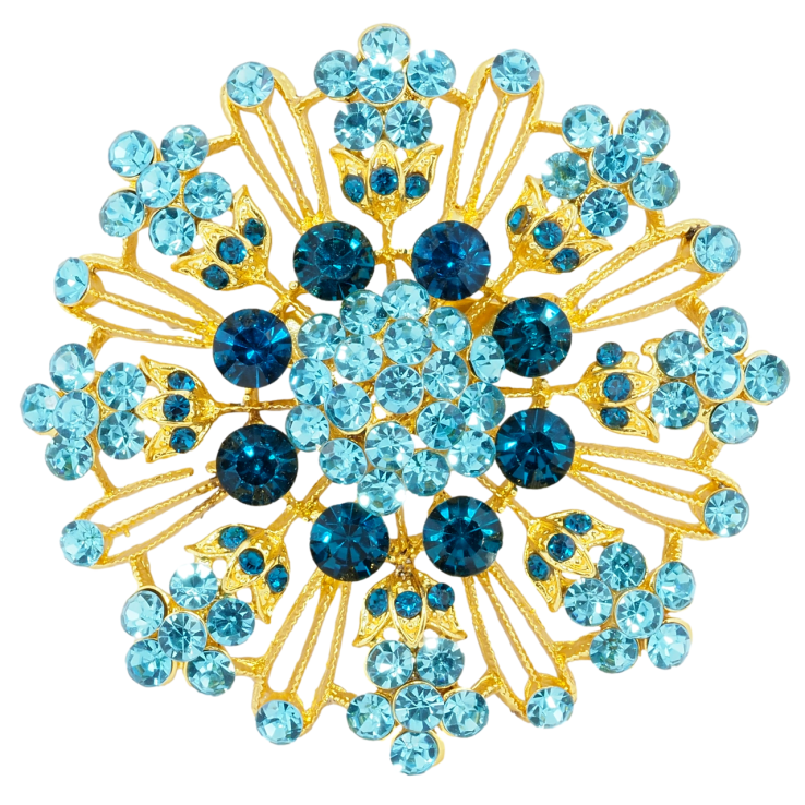 Брошка Квітка з бірюзовими стразами фото №25 Брошка Квітка з бірюзовими стразами фото №25