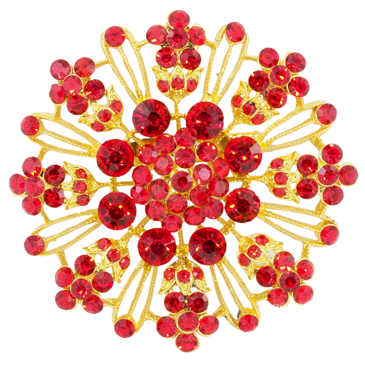 Брошка Квітка з червоними стразами фото №23 Брошка Квітка з червоними стразами фото №23