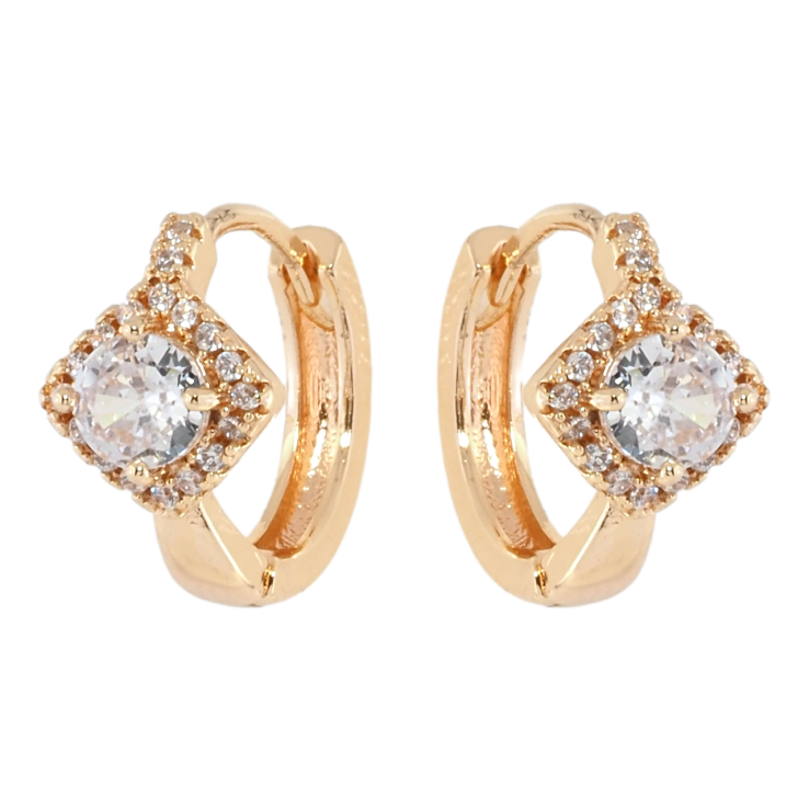 Серьги Xuping M&L Цвет 18K колечки Ромбы с цирконием фото №22