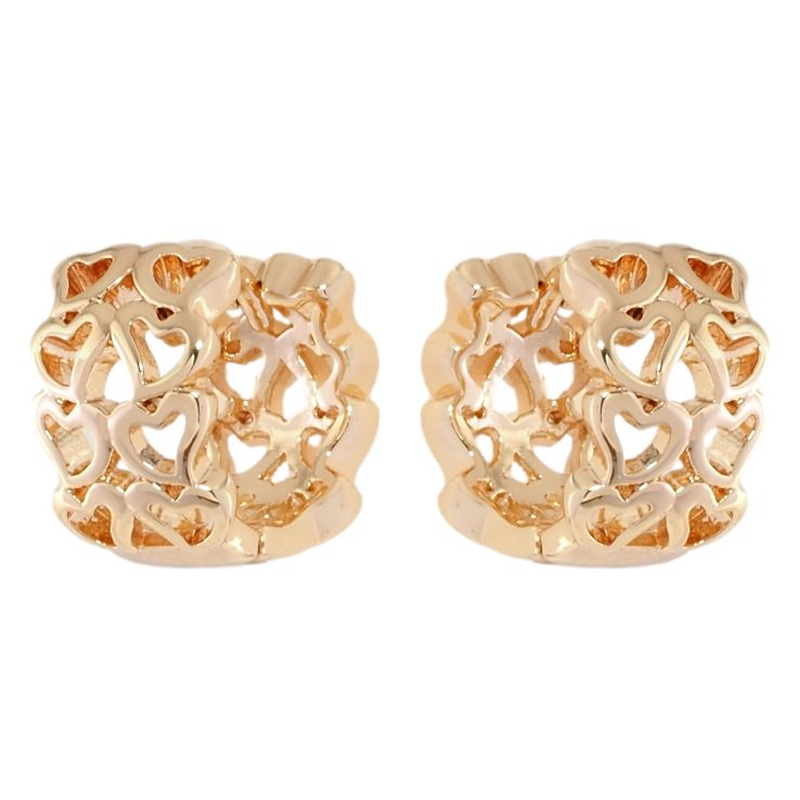 Серьги Xuping M&L Цвет 18K колечки Резной узор сердечки фото №24