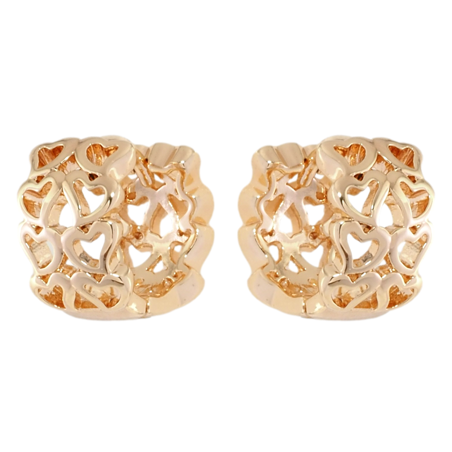 Серьги Xuping M&L Цвет 18K колечки Резной узор сердечки фото №1
