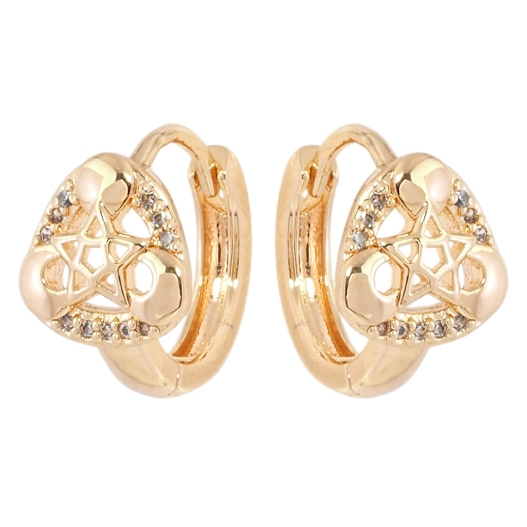 Серьги Xuping M&L Цвет 18K колечки Треугольники с узором звездочки фото №21