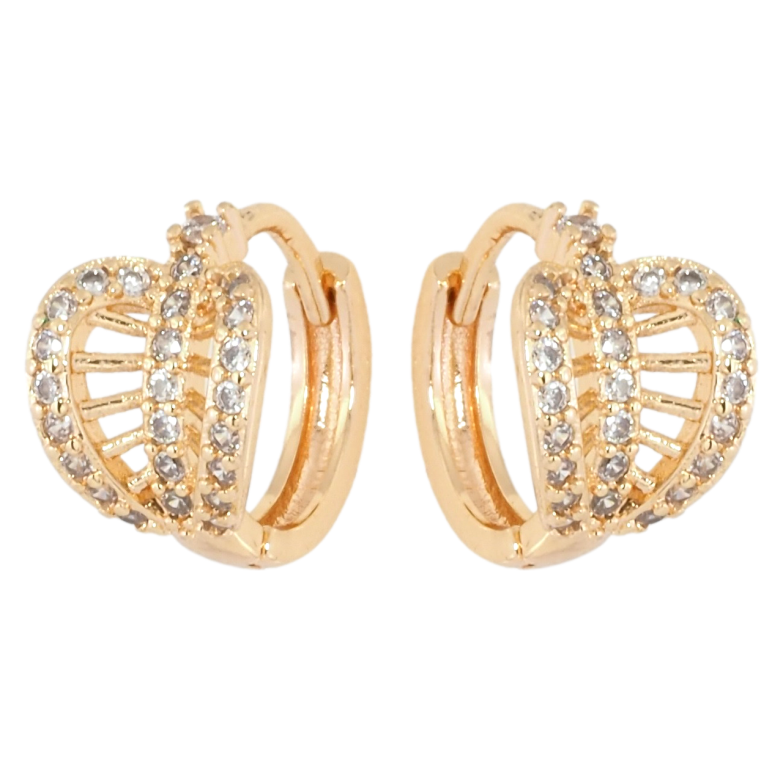 Сережки Xuping M&L Колір 18K колечка Декоративний візерунок із цирконієм фото №1