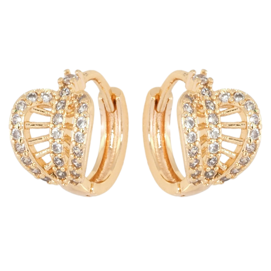 Сережки Xuping M&L Колір 18K колечка Декоративний візерунок із цирконієм фото №1