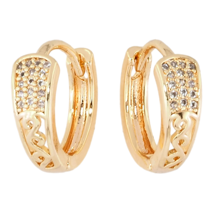 Серьги Xuping M&L Цвет 18K колечки Инкрустация цирконием фото №2