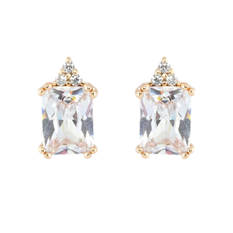 Серьги Xuping M&L Цвет 18K пусеты Фианиты фото №1