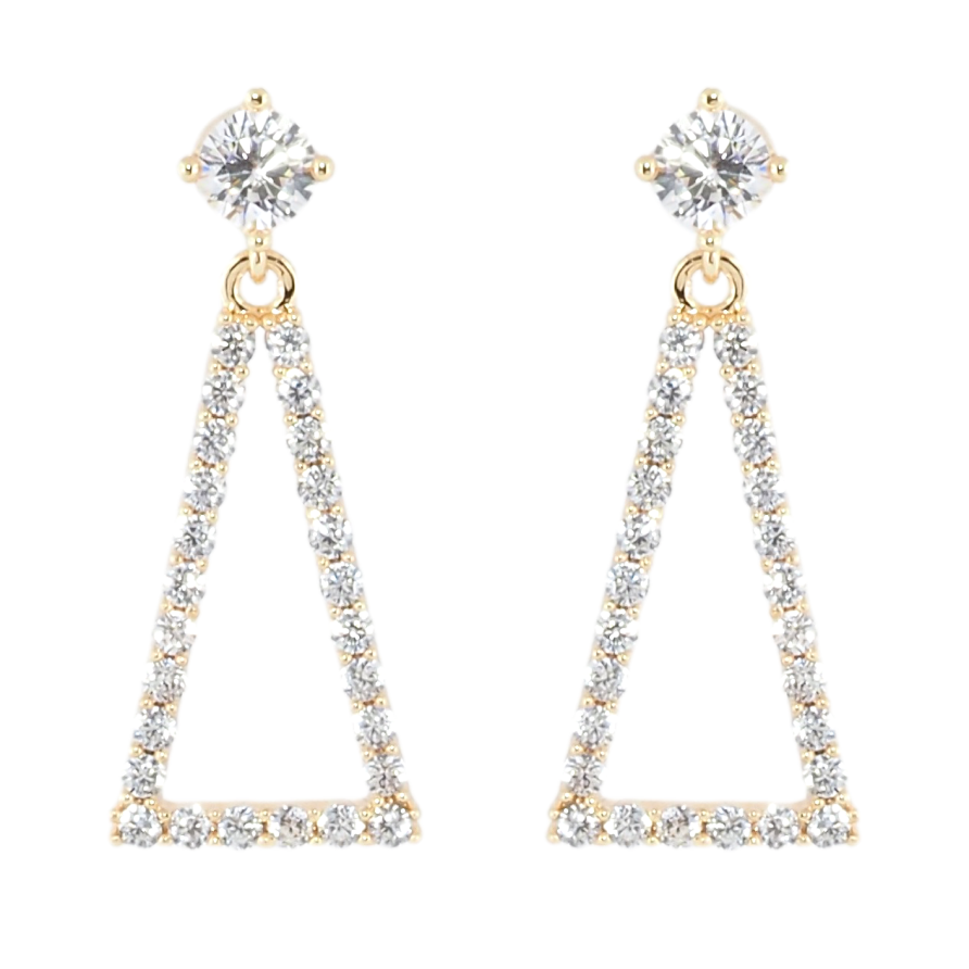 Серьги Xuping M&L Цвет 18K пусеты Треугольные подвески с цирконием фото №1