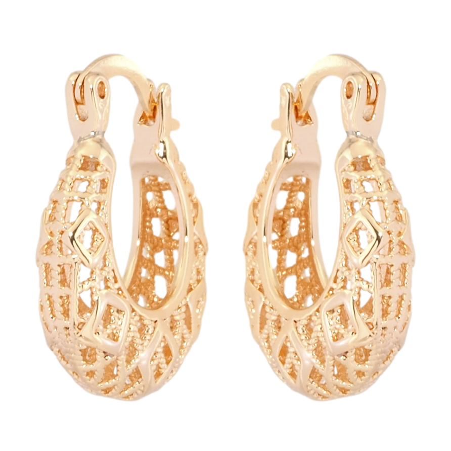 Сережки Xuping M&L Колір 18K замок-шпилька Декоративний різьблений орнамент фото №1