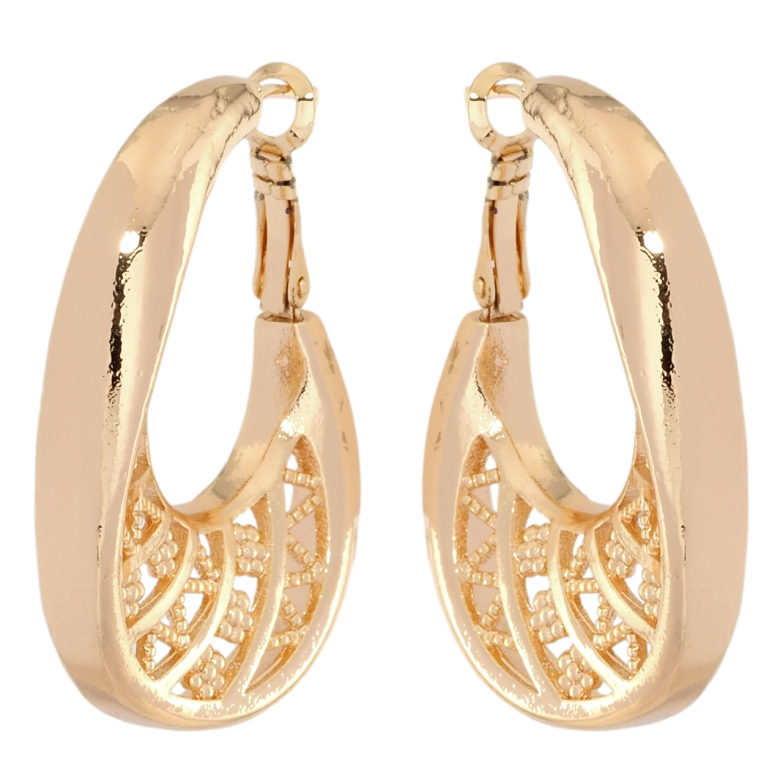 Сережки Xuping M&L Колір 18K італійський замок Різьблений орнамент фото №5