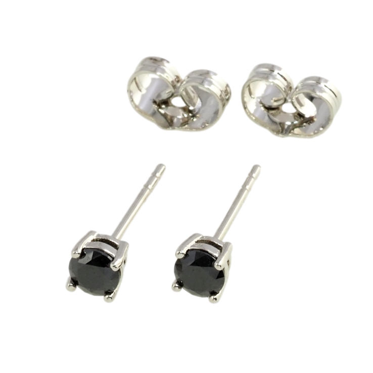 Серьги Xuping Родий пусеты Черные фианиты в 4-х крапановой оправе ø 4мм фото №7 Серьги Xuping Родий пусеты Черные фианиты в 4-х крапановой оправе ø 4мм фото №7