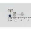 Серьги Xuping Родий пусеты Синие фианиты в 4-х крапановой оправе ø 4мм фото №2