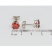 Серьги Xuping Родий пусеты Красные фианиты в 4-х крапановой оправе ø 8мм фото №2