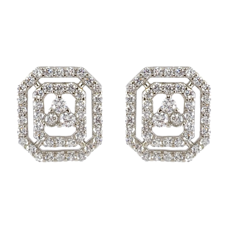 Серьги Xuping Родий пусеты Инкрустация цирконием фото №25