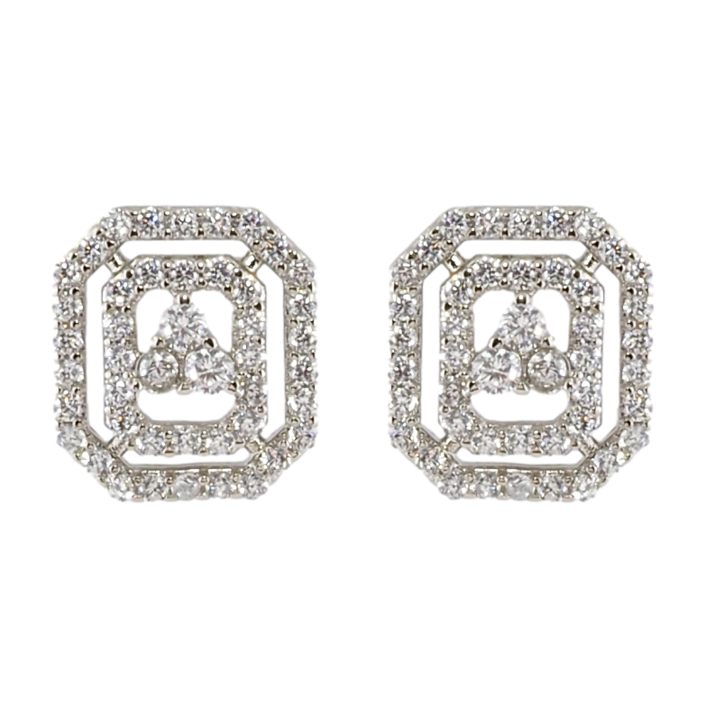 Серьги Xuping Родий пусеты Инкрустация цирконием фото №1 Серьги Xuping Родий пусеты Инкрустация цирконием фото №1