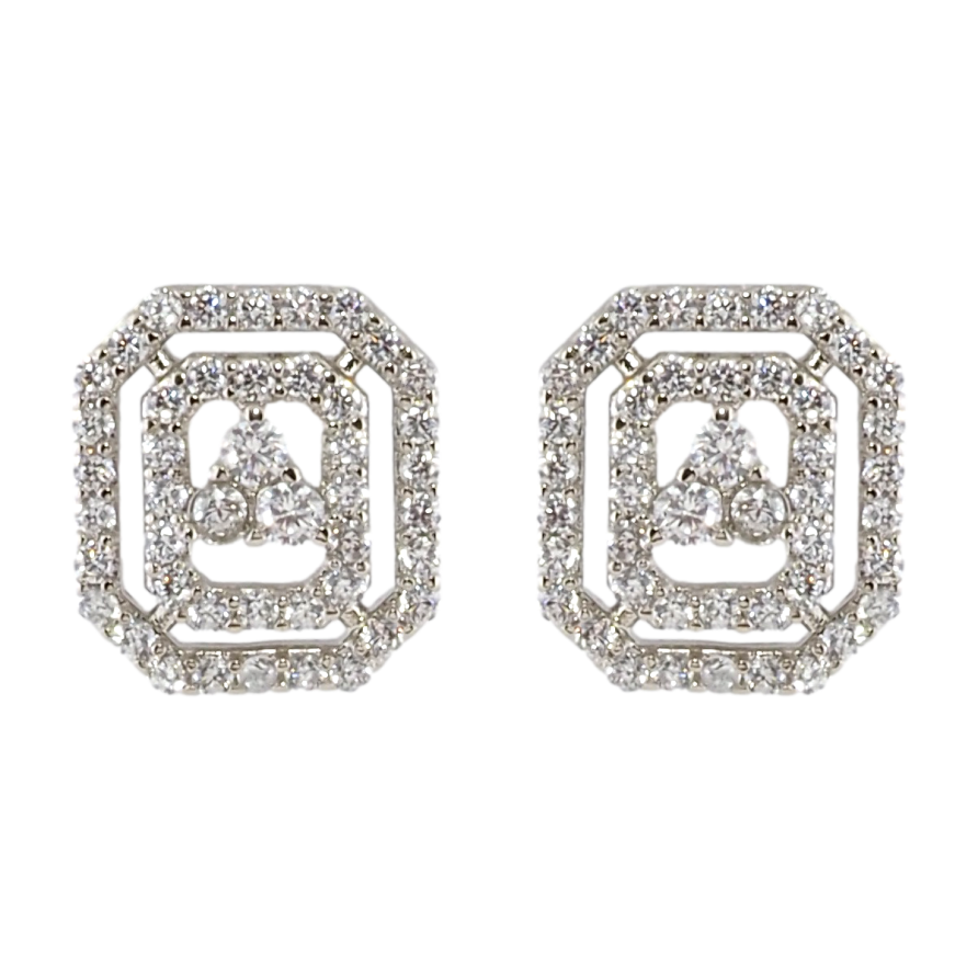 Серьги Xuping Родий пусеты Инкрустация цирконием фото №1