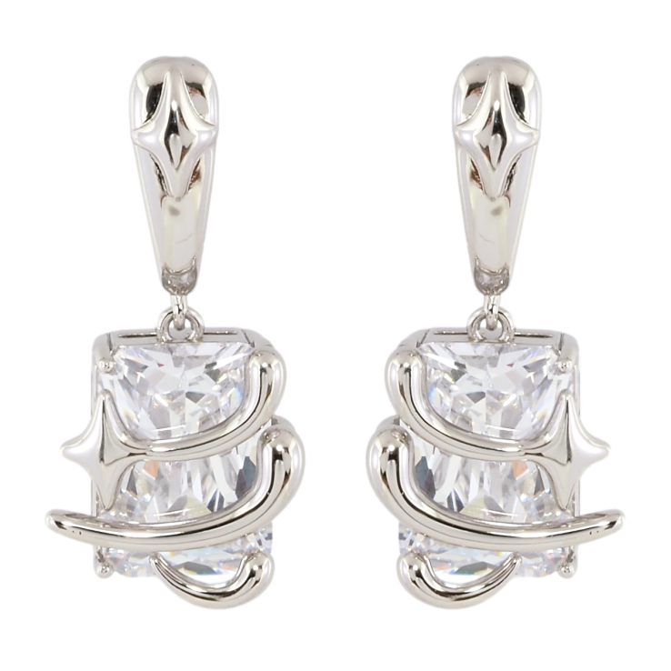 Серьги Xuping Родий пусеты Подвески с фианитами фото №16 Серьги Xuping Родий пусеты Подвески с фианитами фото №16
