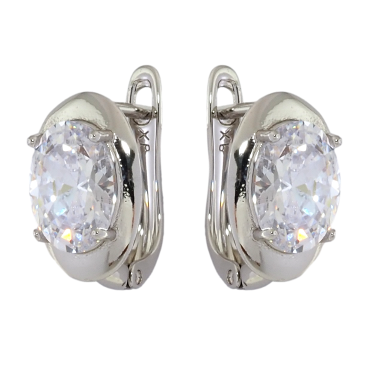 Серьги Xuping Родий английский замок Фианиты фото №10 Серьги Xuping Родий английский замок Фианиты фото №10