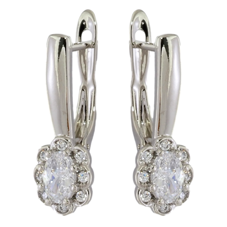 Серьги Xuping Родий английский замок Декоративные цветочки фото №5 Серьги Xuping Родий английский замок Декоративные цветочки фото №5