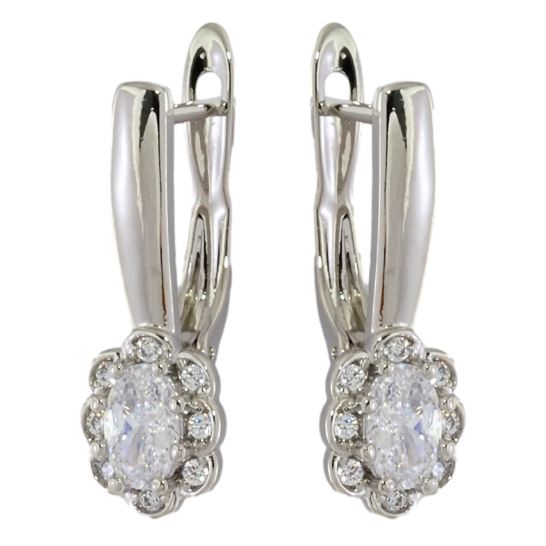 Сережки Xuping Родій англійський замок Декоративні квіточки фото №2 Сережки Xuping Родій англійський замок Декоративні квіточки фото №2