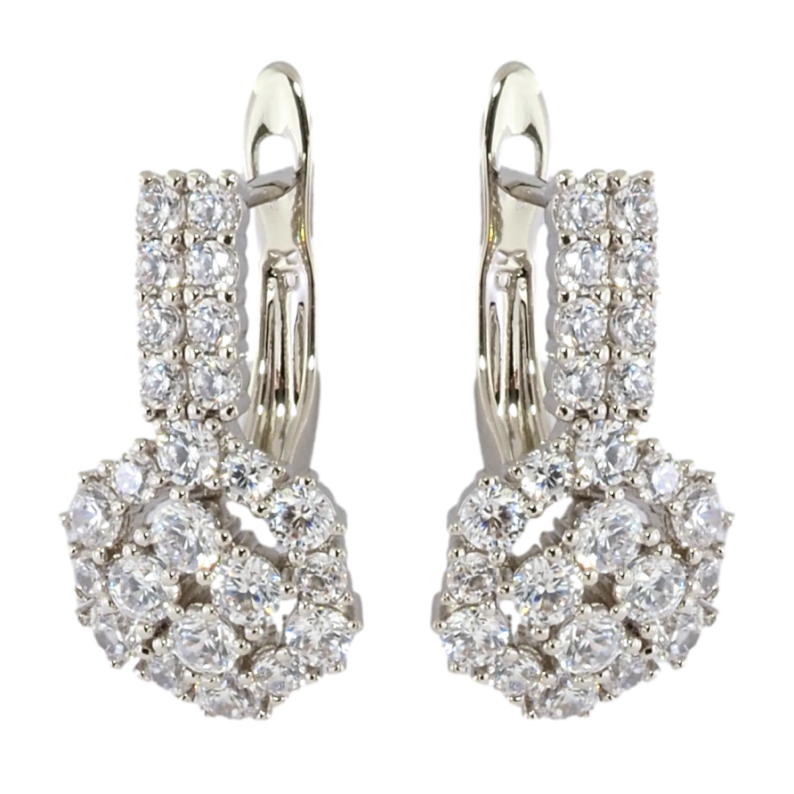 Серьги Xuping Родий английский замок Инкрустация цирконием фото №1