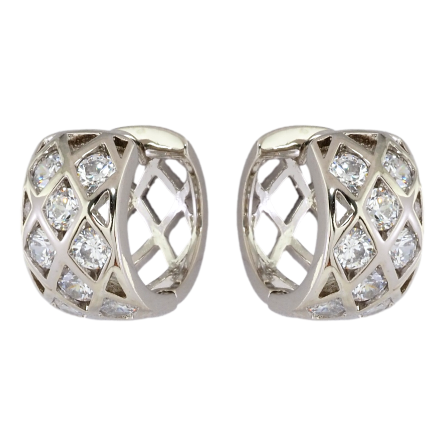 Серьги Xuping Родий колечки Вставки циркония фото №1 Серьги Xuping Родий колечки Вставки циркония фото №1