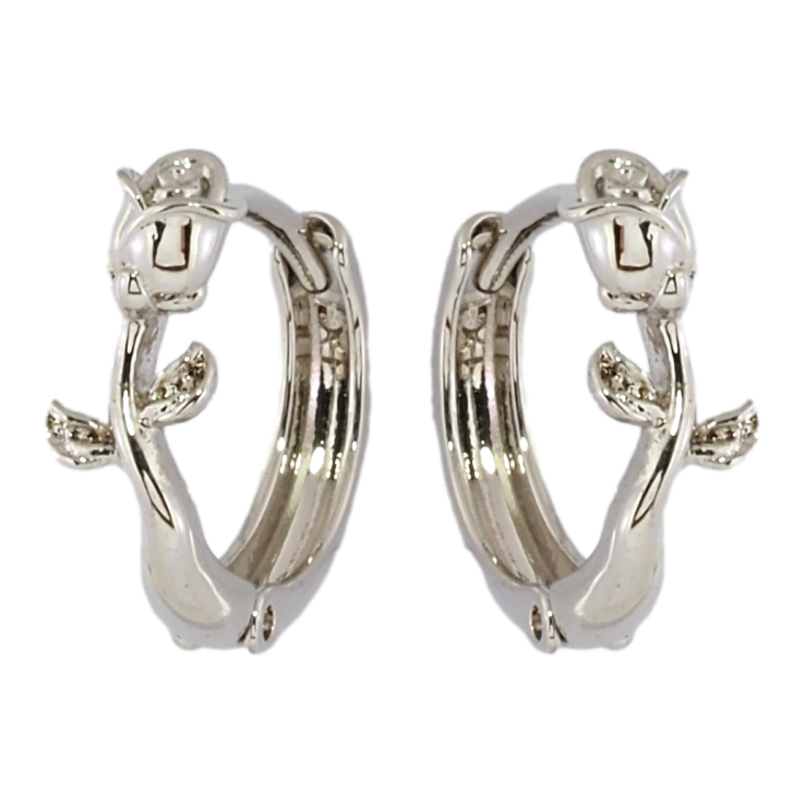 Серьги Xuping Родий колечки Цветочки фото №4 Серьги Xuping Родий колечки Цветочки фото №4