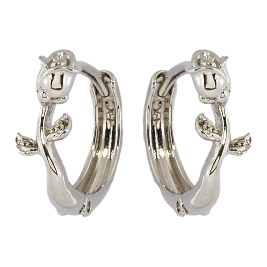 Серьги Xuping Родий колечки Цветочки фото №1 Серьги Xuping Родий колечки Цветочки фото №1