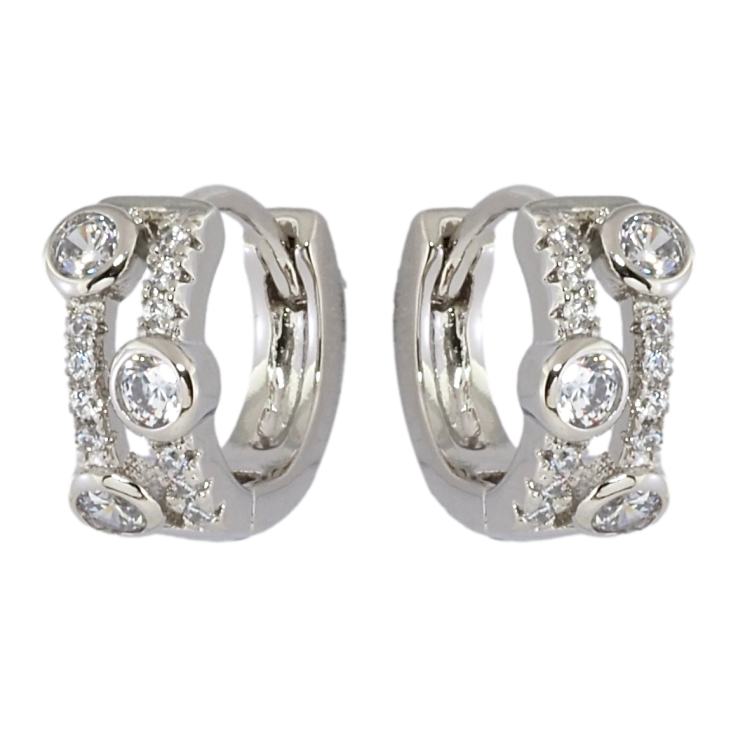 Серьги Xuping Родий колечки Инкрустация цирконием фото №17 Серьги Xuping Родий колечки Инкрустация цирконием фото №17