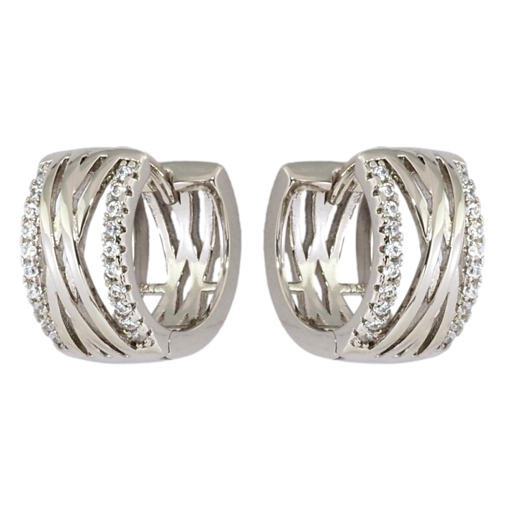 Сережки Xuping Родій колечка Візерунок із доріжками цирконію фото №12